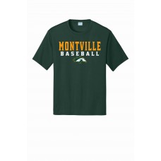 Montville Mustangs Baseball Green Performance Tee